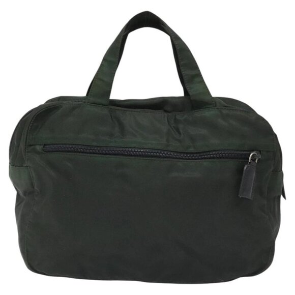 PRADA Hand Bag Nylon Khaki Silver Auth - Picture 14 of 16